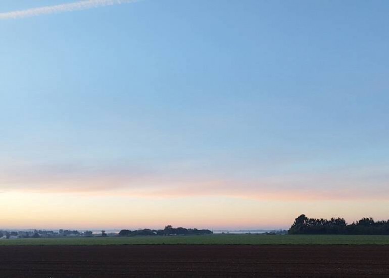 Vue nature et océan au petit matin